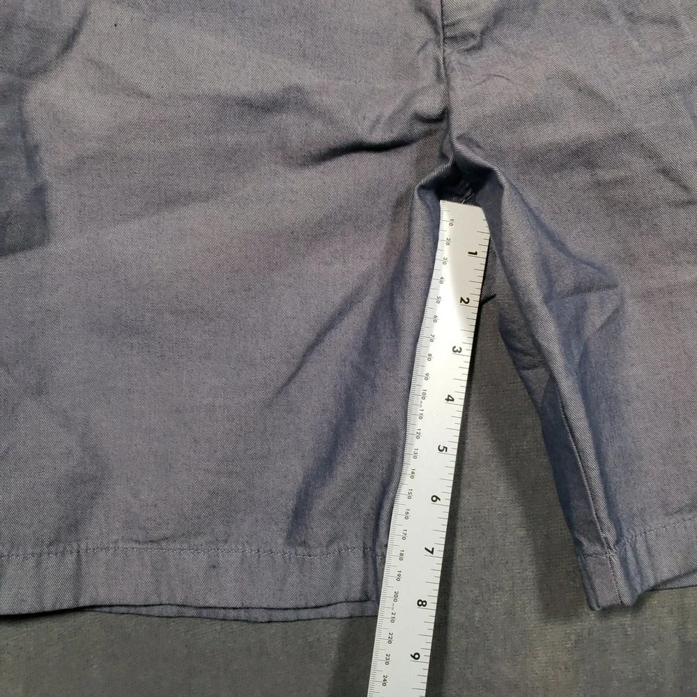 Tommy Hilfiger Chino Shorts Mens 36 Blue Chambray Cotton‎ Flat Front Casual